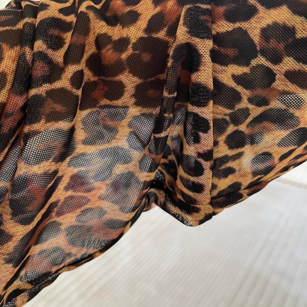 OHS Leopard Print Mesh Robe - Picture 8 of 8